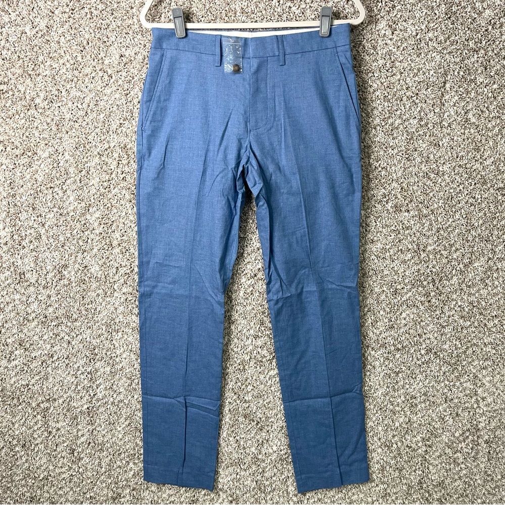 J. Crew Factory Dress Pants Men's 29x32 Blue Bedford Pleated Cotton NWT‎